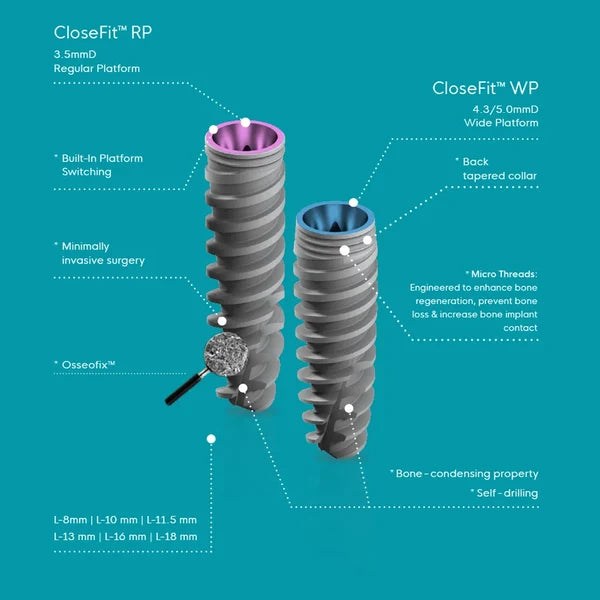 Dental Implants | Narrow Platform (NP) | Closefit | ADIN — Buy Online | IMPLANTSKART
