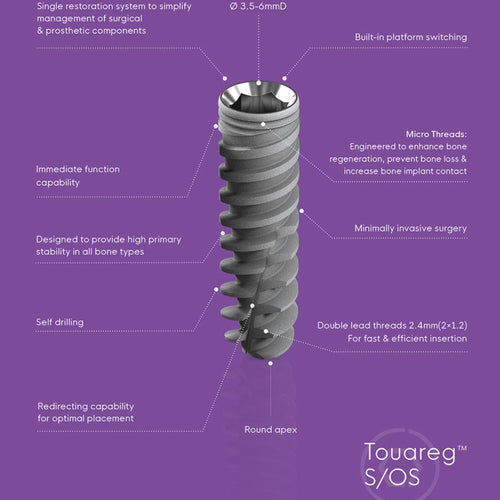 ADIN Touareg OS Dental Implant | Without Abutment | ImplantsKart
