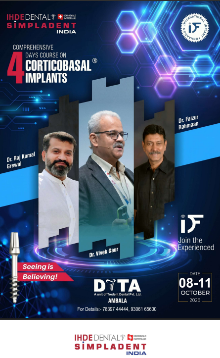 FOUR DAYS COURSE On Corticobasal® Implant - Immediate Functional Loading Strategic Implantology @Ambala