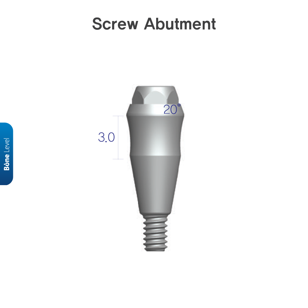 Screw Abutment | Bone Level | Bright | Dentium