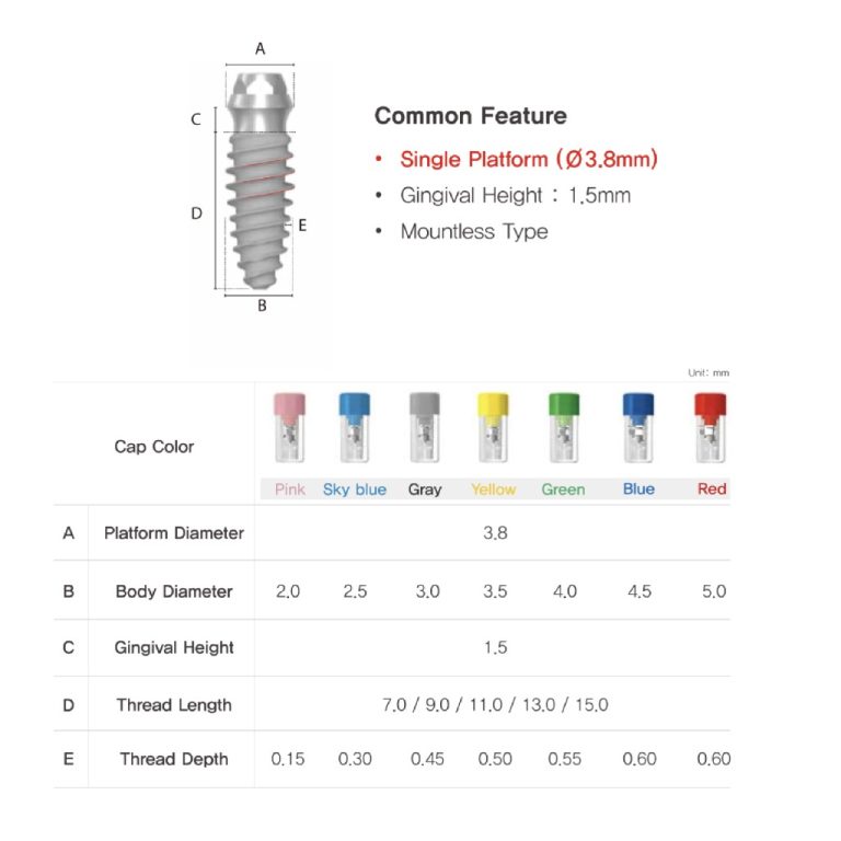 Dental Implant | Tissue Level | Bright | Dentium
