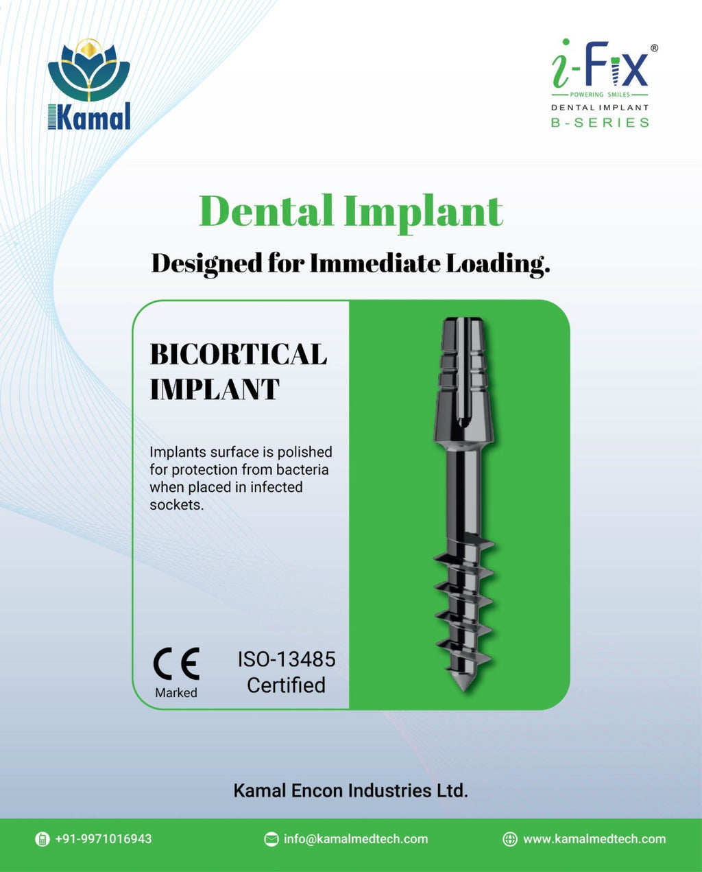 Bicortical Implant | B-Series | I-Fix | One Piece Implants | ImplantsKart