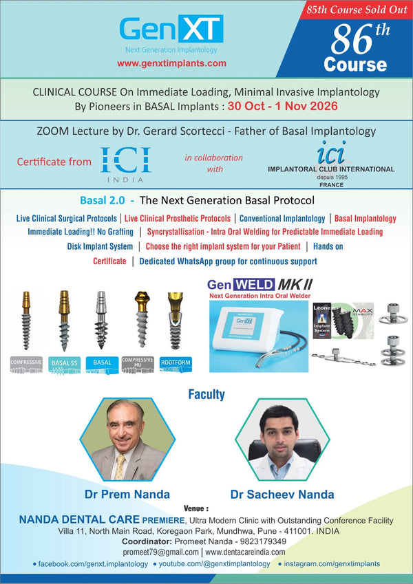 Clinical Course on Immediate Loading, Minimal invasive Implantology