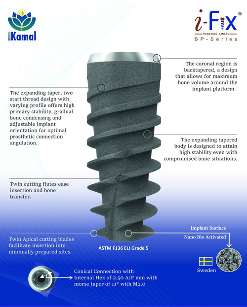 Dental Implant | SP-Series | I-Fix | Without Abutment | ImplantsKart
